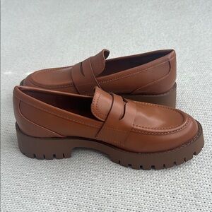 New! Madden Girl Harlee Platform Penny Loafer Brown Size 7.5
